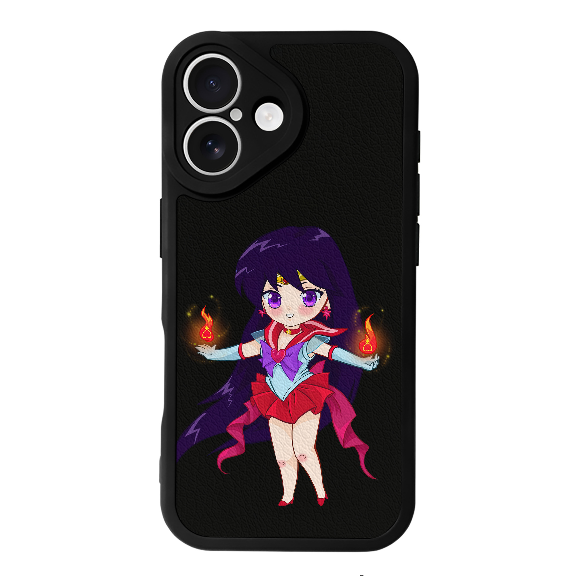 （画像用） 美少女戦士セーラームーン 火野レイ ひの レイ Sailor Moon Hino Rei （セーラーマーズ,Sailor Mars） 【iPhone 16シリーズ対応】シリコンスマホケース（レザー調） 材質：シリコン